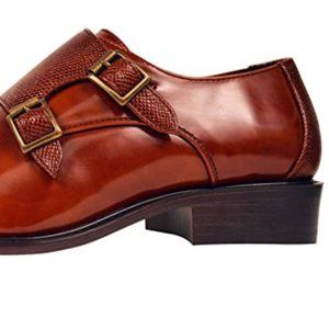 Men's Reptile Print Dress Shoes, Double Monkstrap